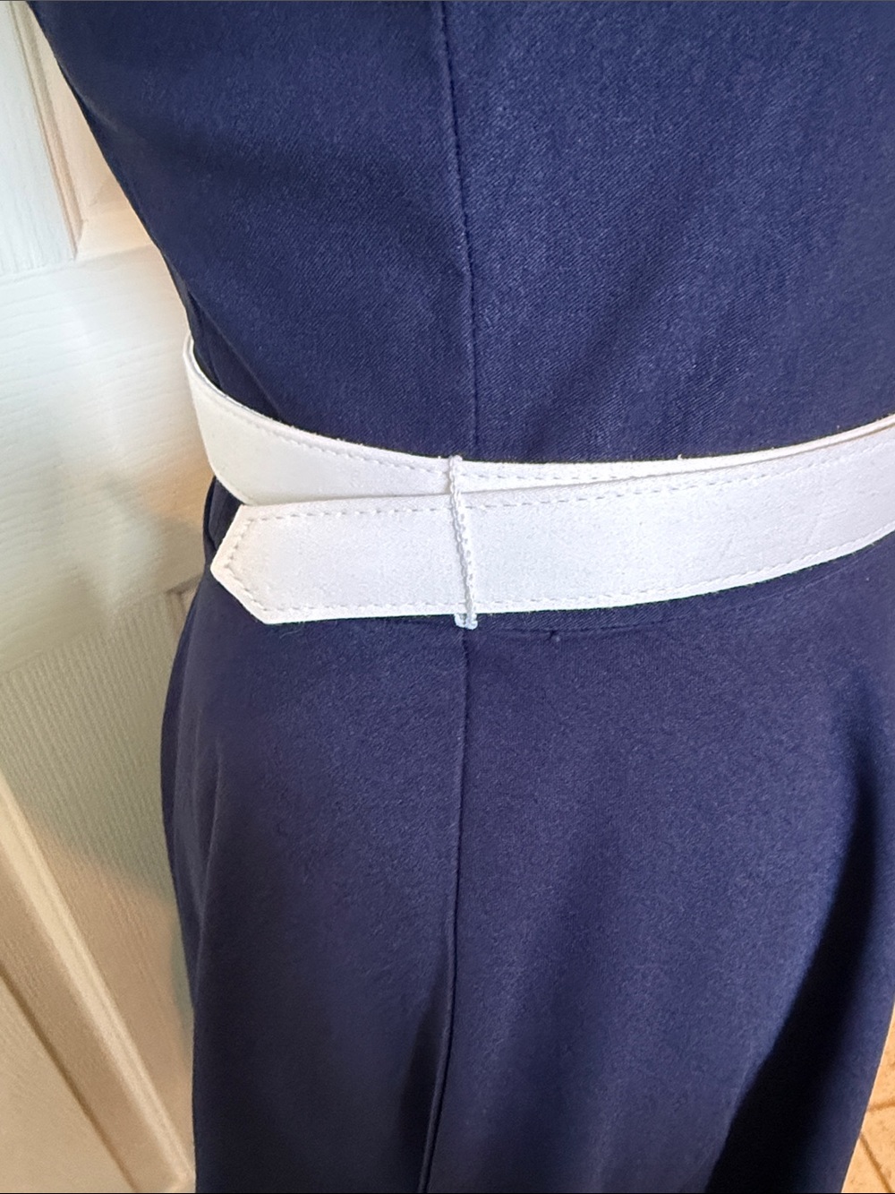 Pinup Couture Rockabilly Navy and White Sailor Halter Retro 1950s Swing Dress - Picture 8 of 9